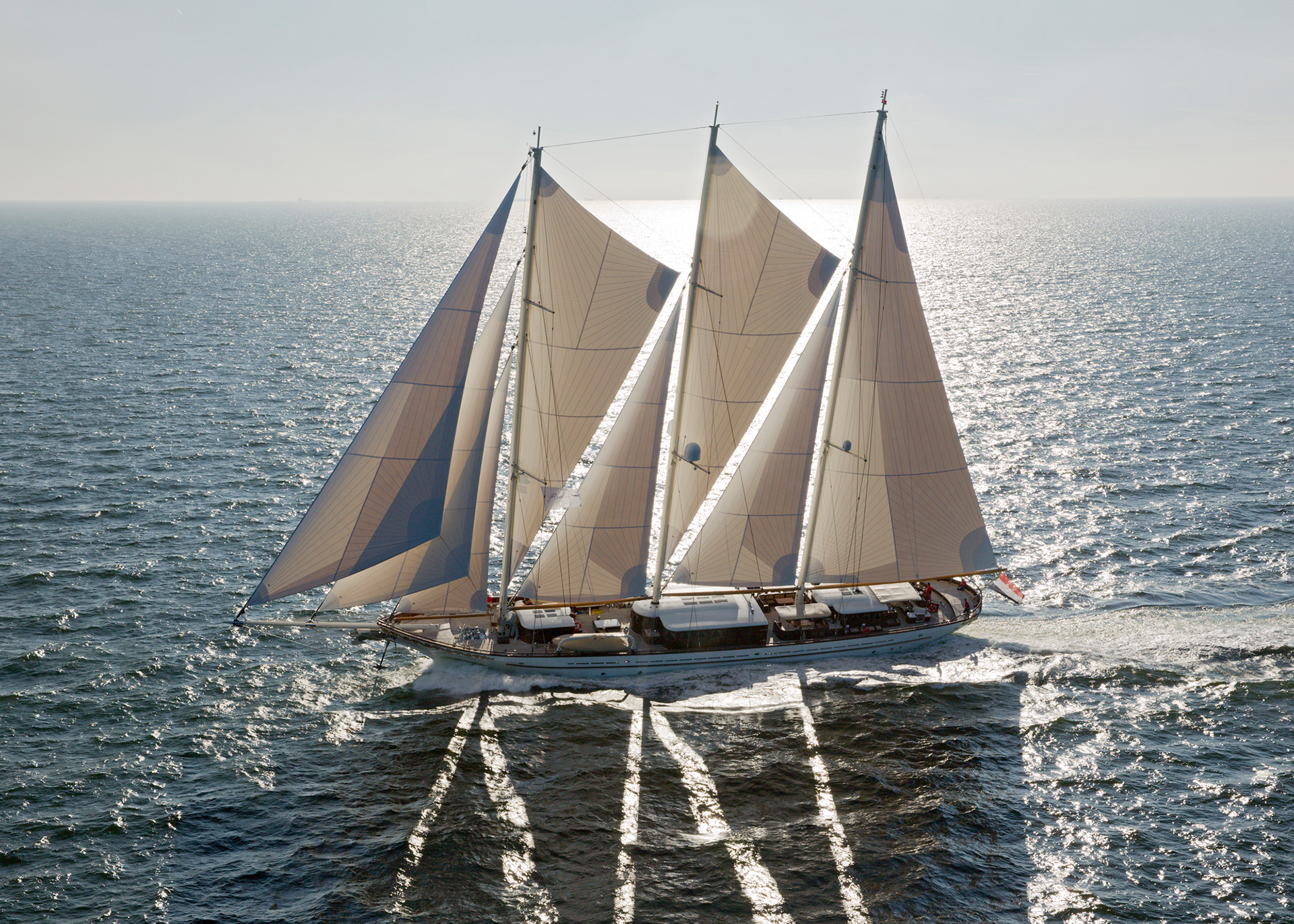 Sailing yacht Mikhail S. Vorontsov on the water after being new build by Balk Shipyard.