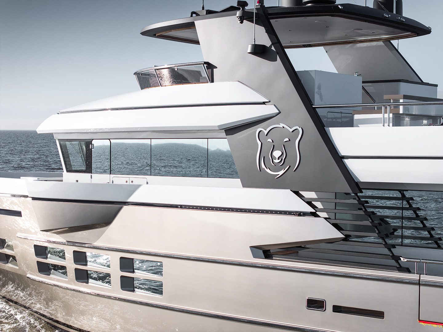 Motor yacht Ursus out for sea trials after extensive rebuild at Balk Shipyard.