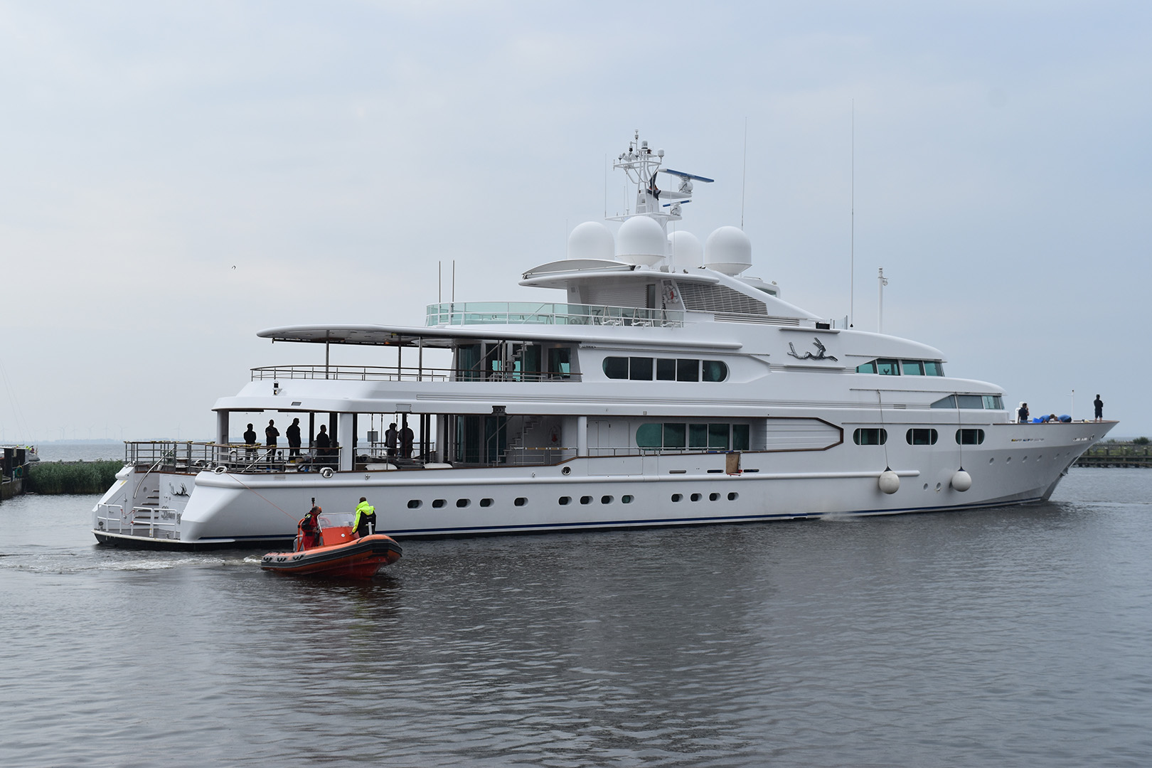 Motor yacht Dancing Hare goes out for sea trials at Balk Shipyard.