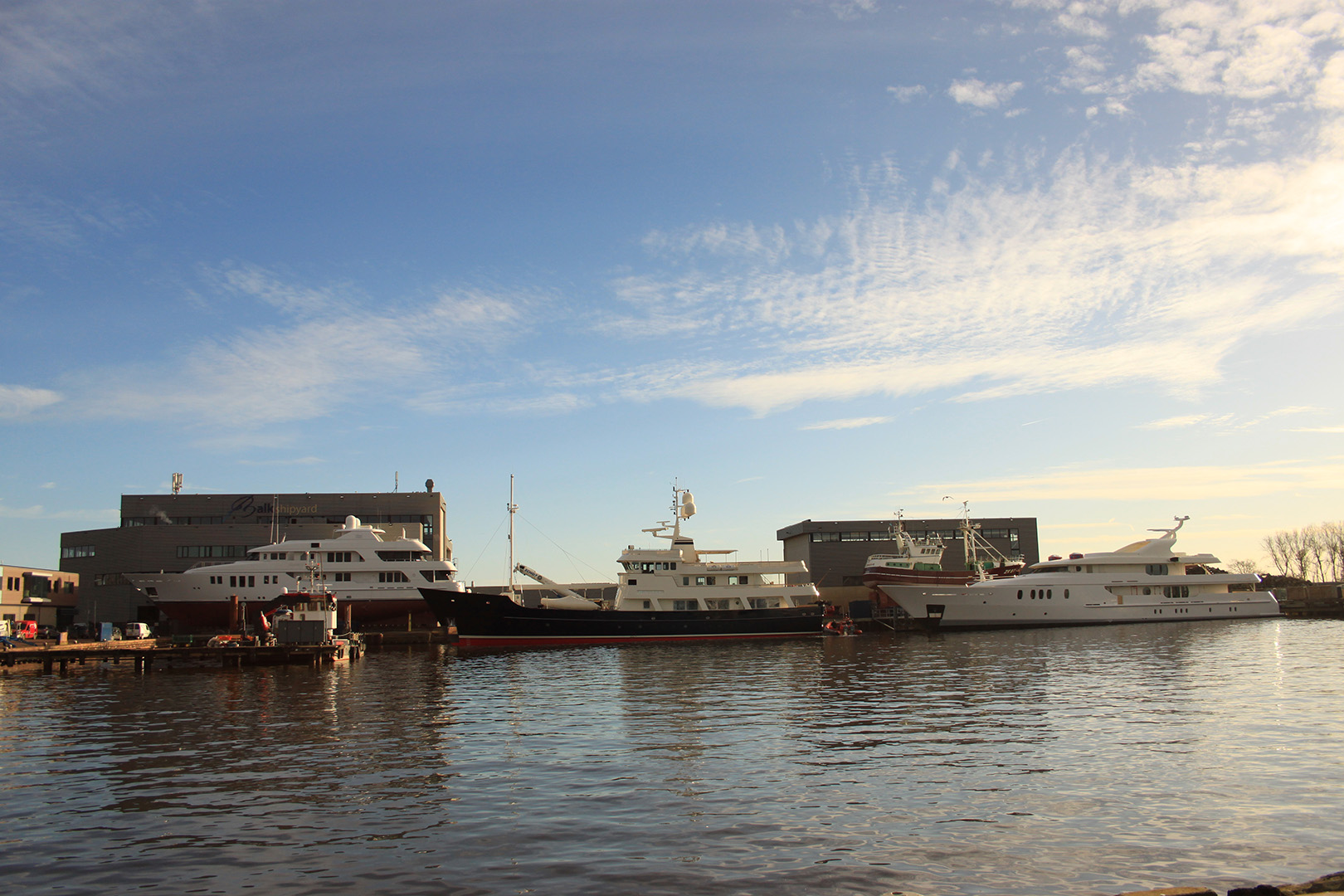 Motor yacht Pioneer at Balk Shipyard after refit.
