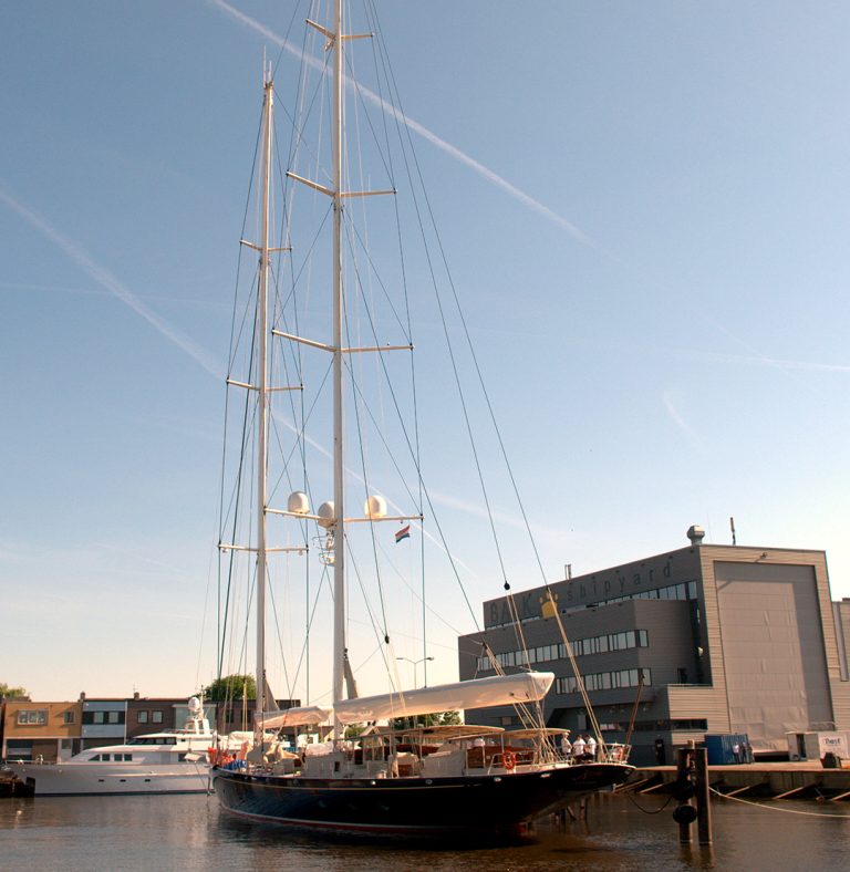 Sailing yacht Athos at Balk Shipyard for a refit
