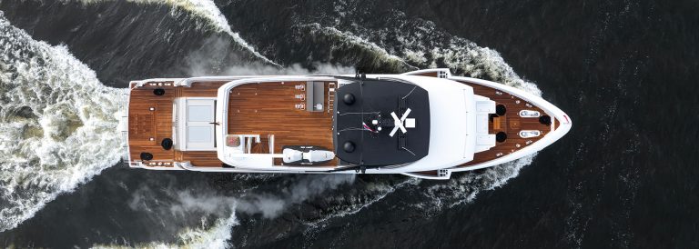 Superyacht Ursus on sea trials after exensive rebuild by Balk Shipyard.