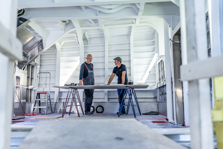 Our people at the Dutch shipyard at Urk, one hour drive from Amsterdam.