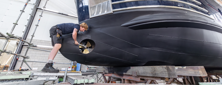 Superyacht refit in Holland. Balk Shipyard.